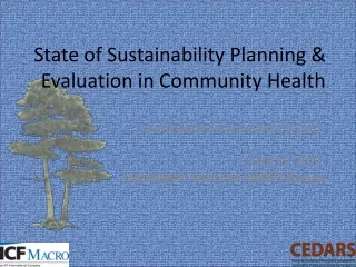 State of Sustainability Planning &amp; Evaluation in Community Health