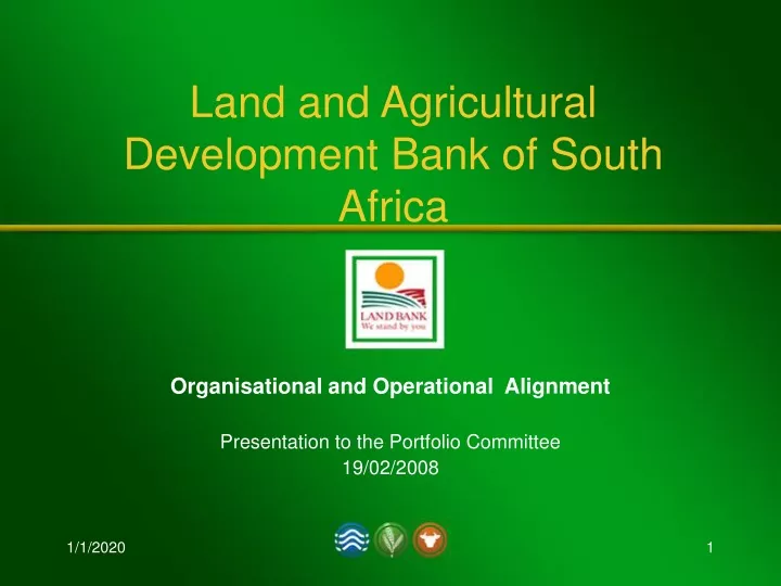 land and agricultural development bank of south africa