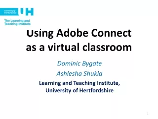 Using Adobe Connect  as a virtual classroom