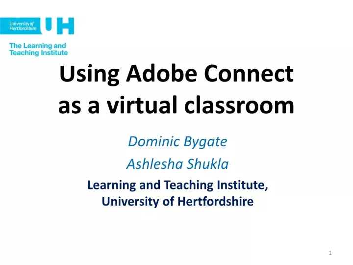 using adobe connect as a virtual classroom