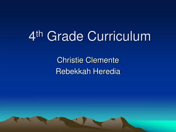 4 th grade curriculum