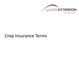 Crop Insurance Terms