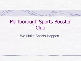 Marlborough Sports Booster Club