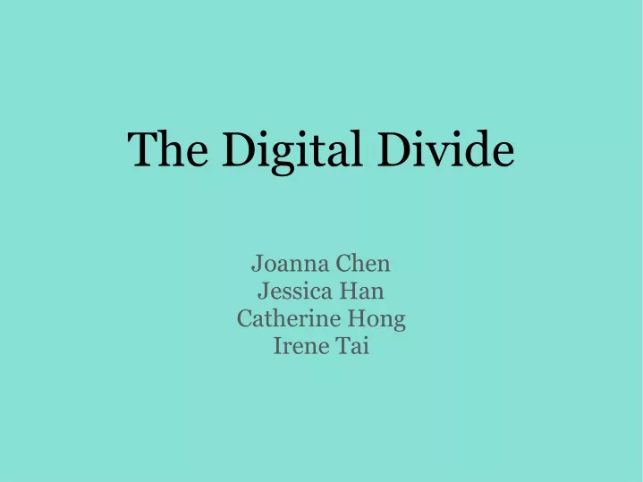 the digital divide