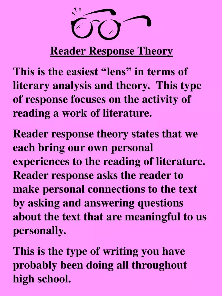 reader response theory this is the easiest lens