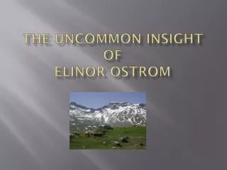 The Uncommon Insight of Elinor Ostrom