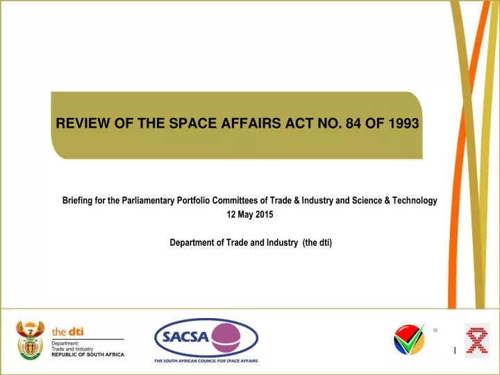 review of the space affairs act no 84 of 1993