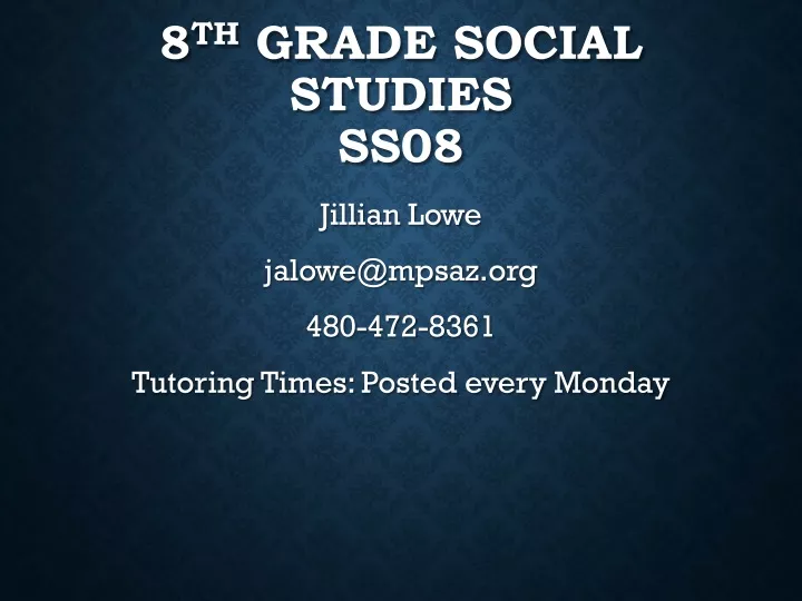 8 th grade social studies ss08