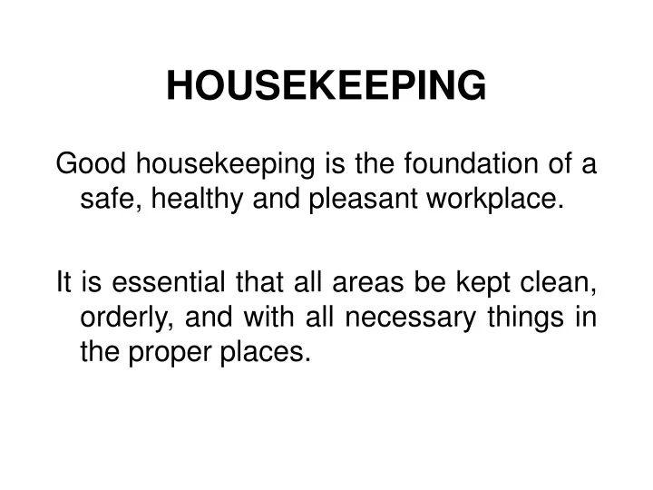 housekeeping