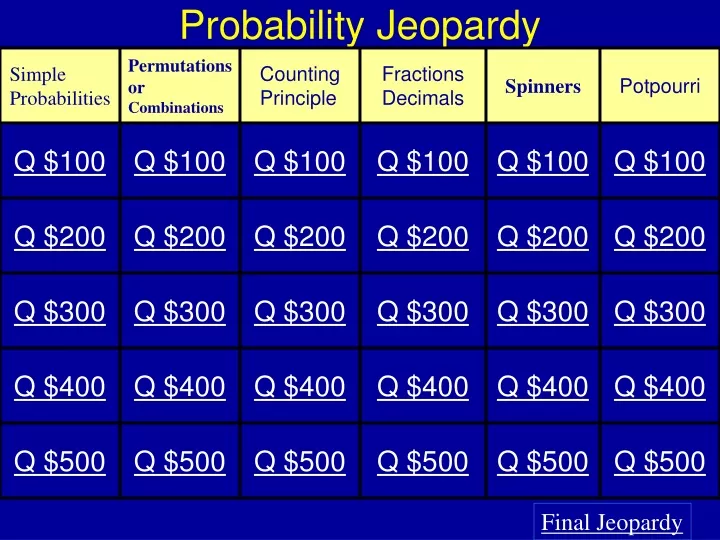 probability jeopardy