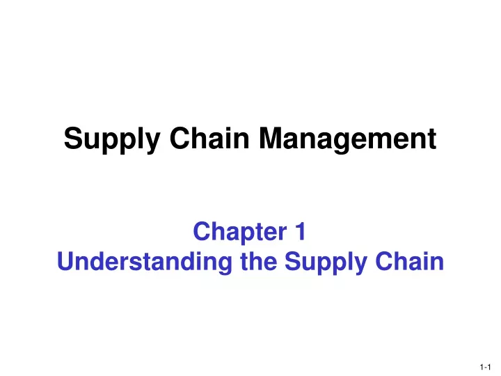 supply chain management