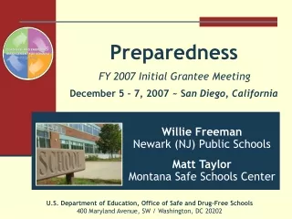 Preparedness FY 2007 Initial Grantee Meeting December 5 – 7, 2007 ~ S an Diego, California