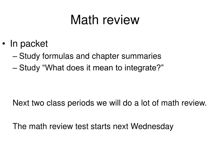 math review