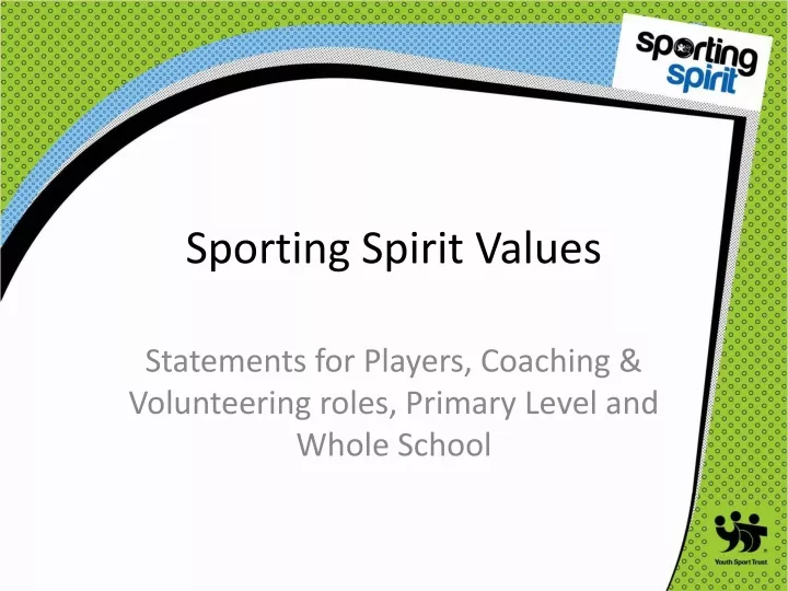 sporting spirit values