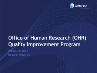 Office of Human Research (OHR) Quality Improvement Program
