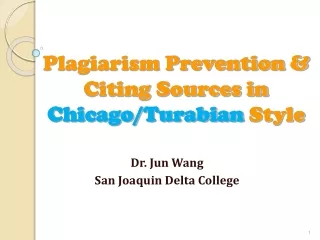 Plagiarism Prevention &amp;  Citing Sources in  Chicago/Turabian  Style