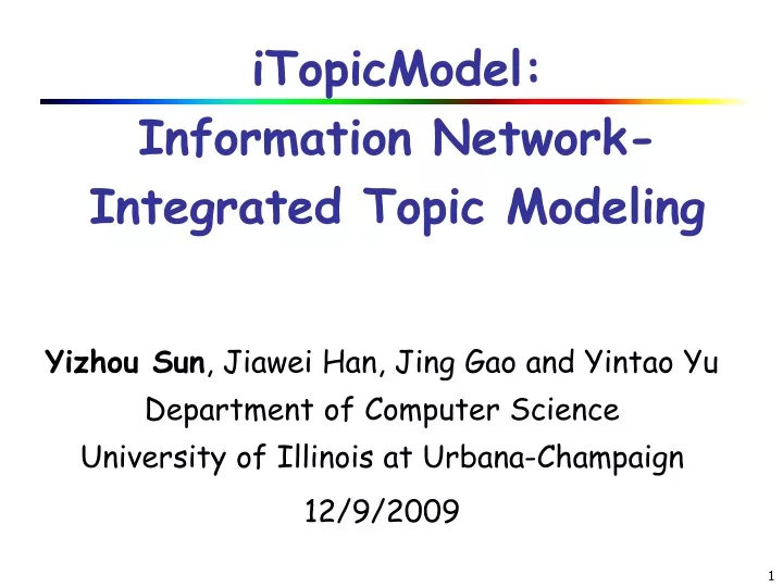 itopicmodel information network integrated topic modeling