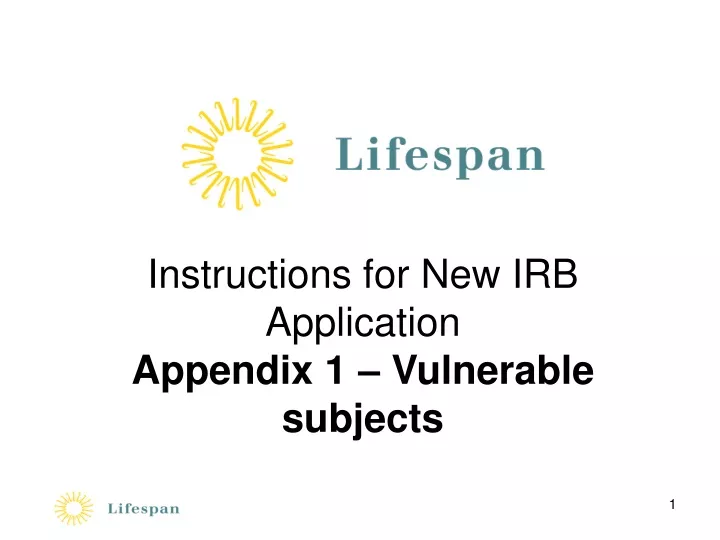 instructions for new irb application appendix 1 vulnerable subjects