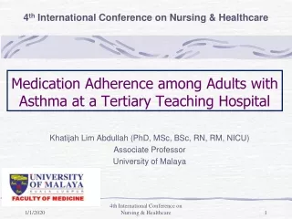 Medication Adherence among Adults with Asthma at a Tertiary Teaching Hospital