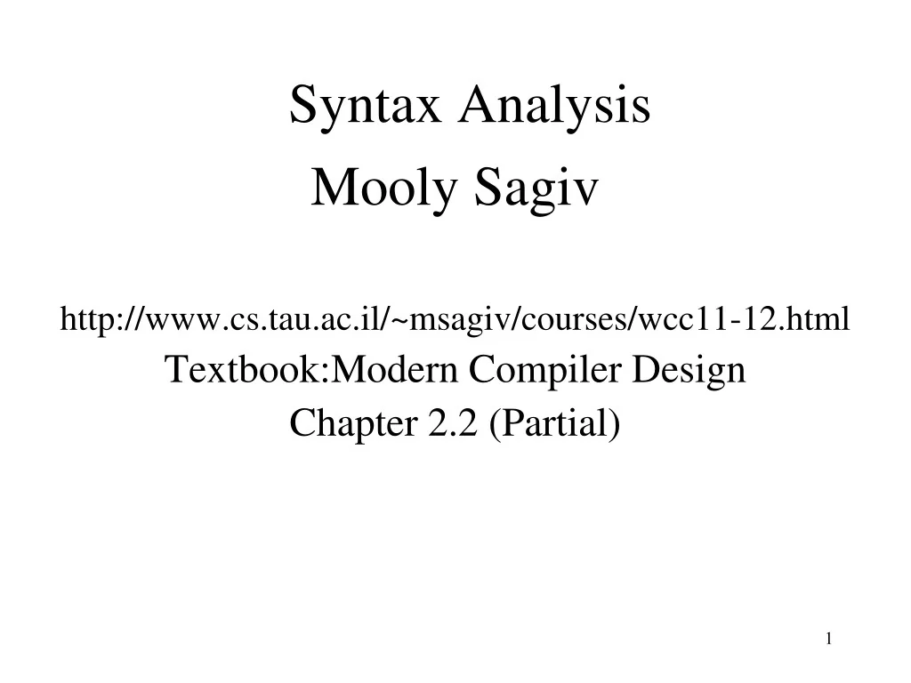 PPT - Syntax Analysis PowerPoint Presentation, free download - ID:9319691