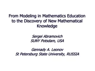 Mathematics Curriculum and Instruction for Prospective Teachers.