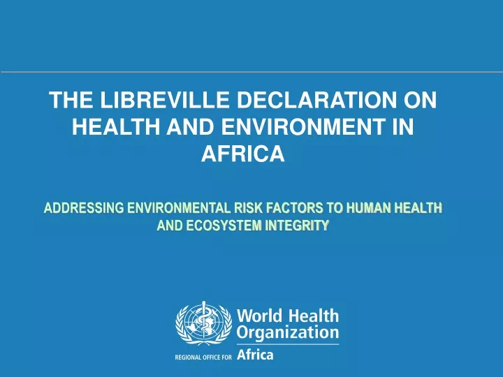 the libreville declaration on health