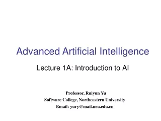 Lecture 1A: Introduction to AI