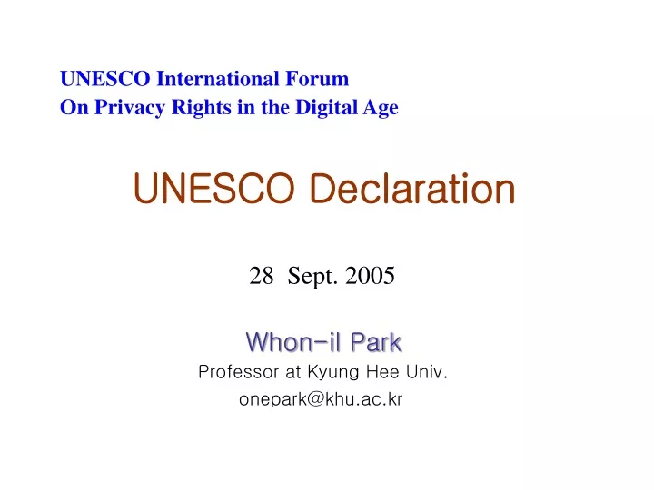 unesco international forum on privacy rights