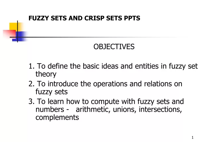 fuzzy sets and crisp sets ppts