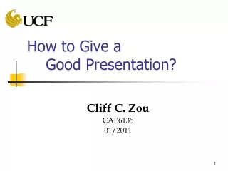 How to Give a      Good Presentation?