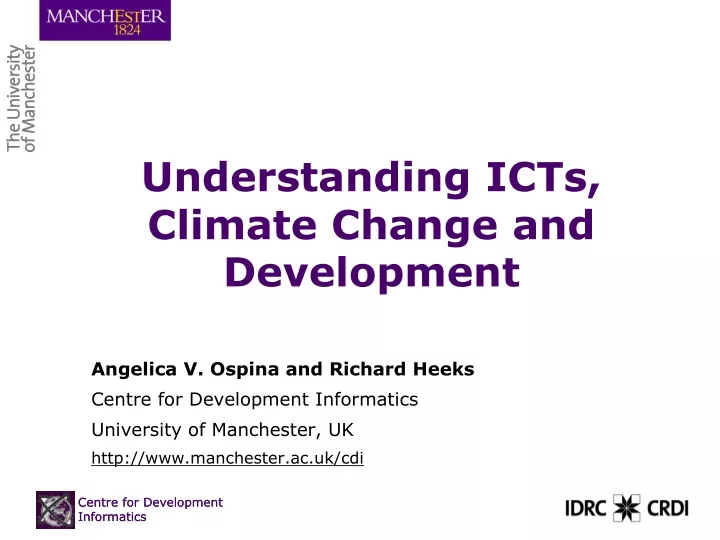 understanding icts climate change and development