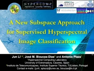 A New Subspace Approach for Supervised Hyperspectral Image Classification