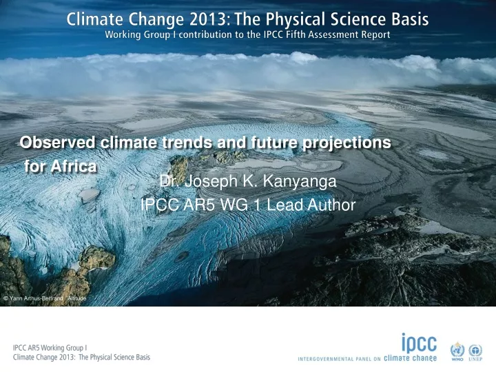 observed climate trends and future projections
