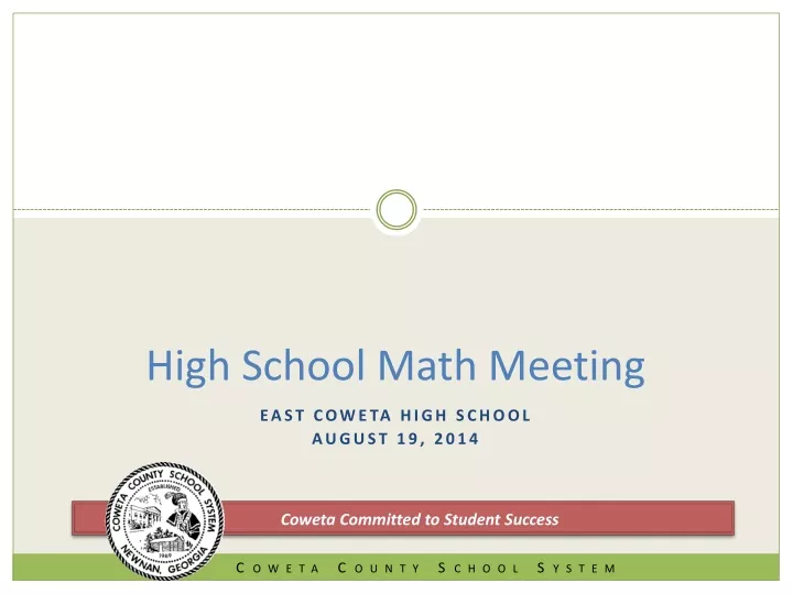 high school math meeting