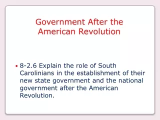 Government After the American Revolution