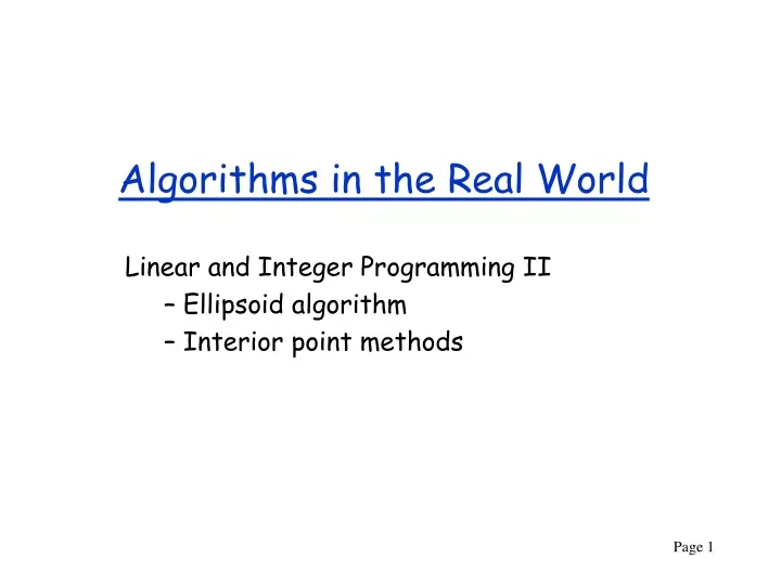 algorithms in the real world