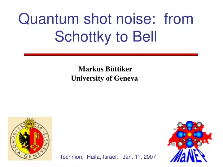 quantum shot noise from schottky to bell