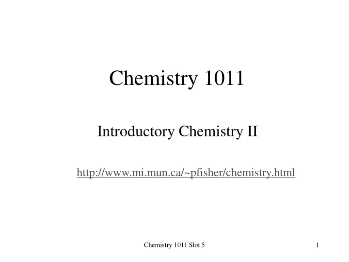 chemistry 1011