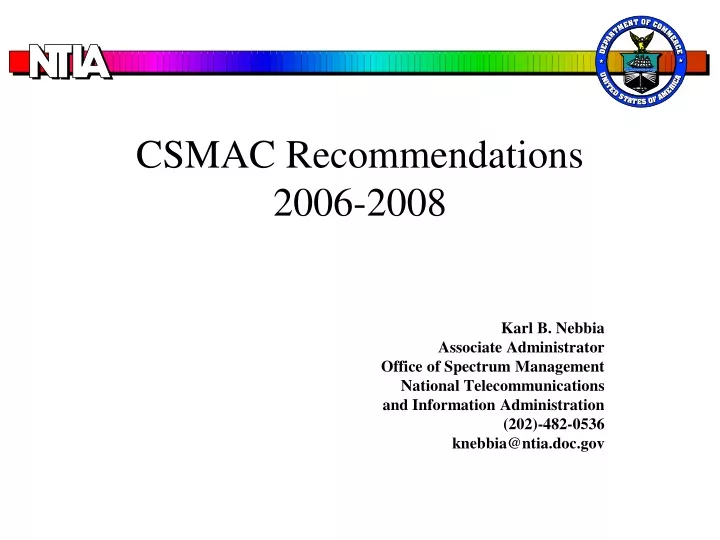 csmac recommendations 2006 2008