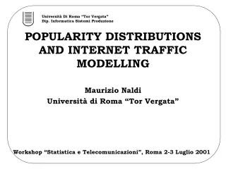 POPULARITY DISTRIBUTIONS AND INTERNET TRAFFIC MODELLING