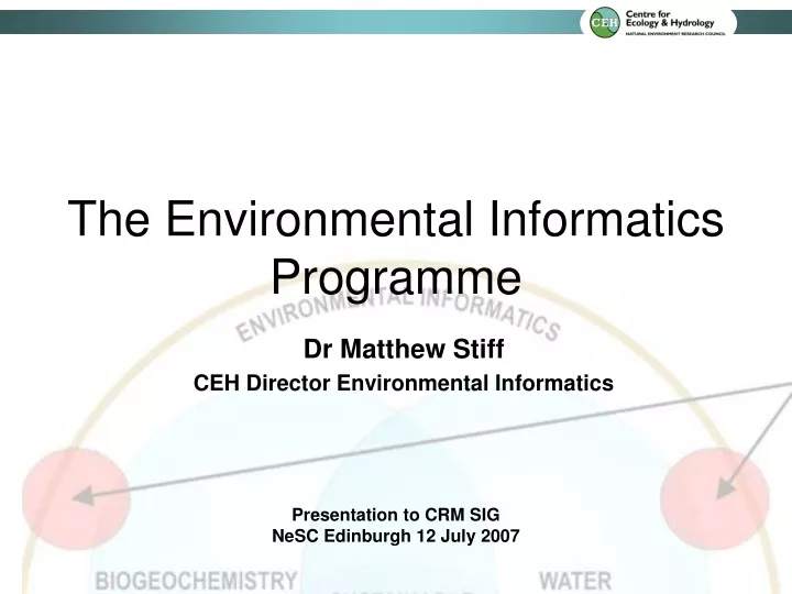 the environmental informatics programme