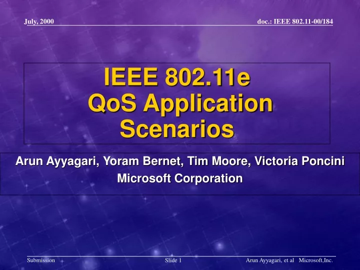 ieee 802 11e qos application scenarios