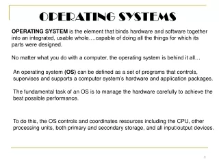 OPERATING SYSTEMS