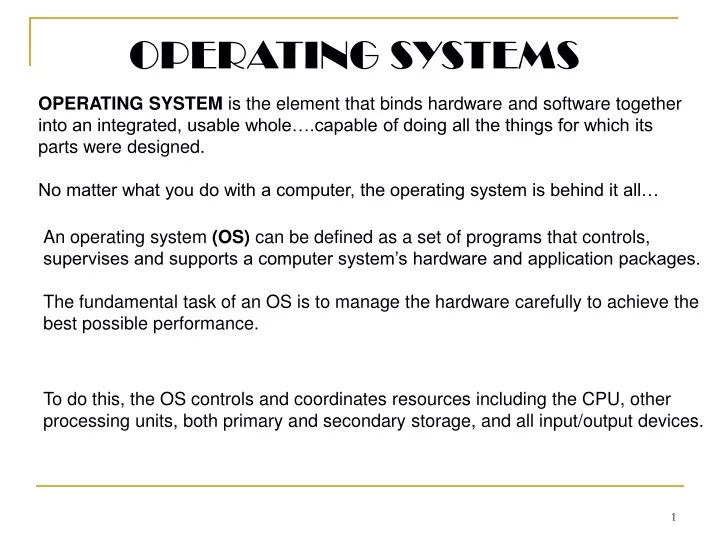 operating systems