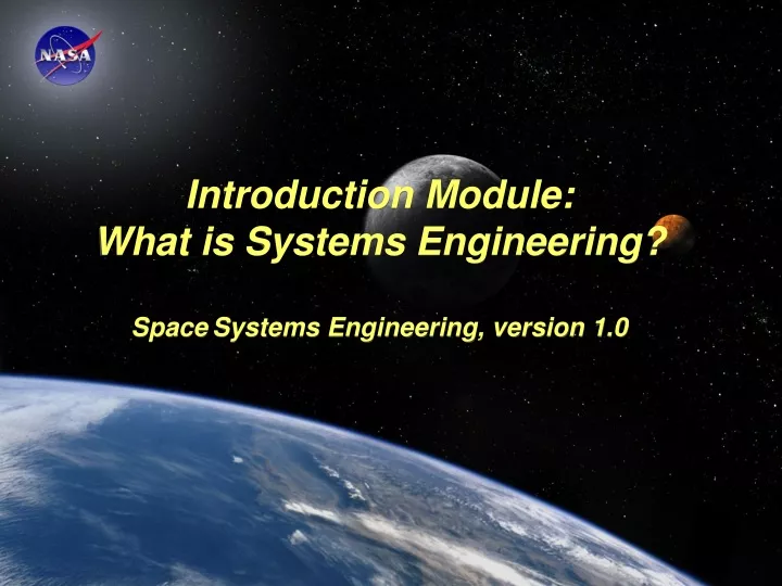 introduction module what is systems engineering