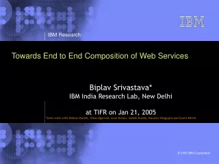 Towards End to End Composition of Web Services