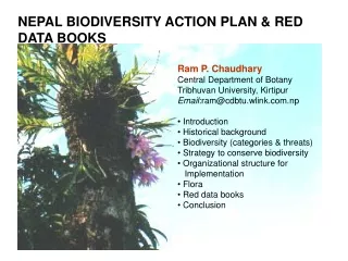 NEPAL BIODIVERSITY ACTION PLAN &amp; RED DATA BOOKS