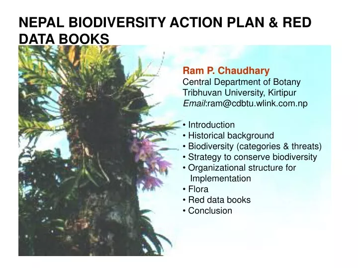 nepal biodiversity action plan red data books