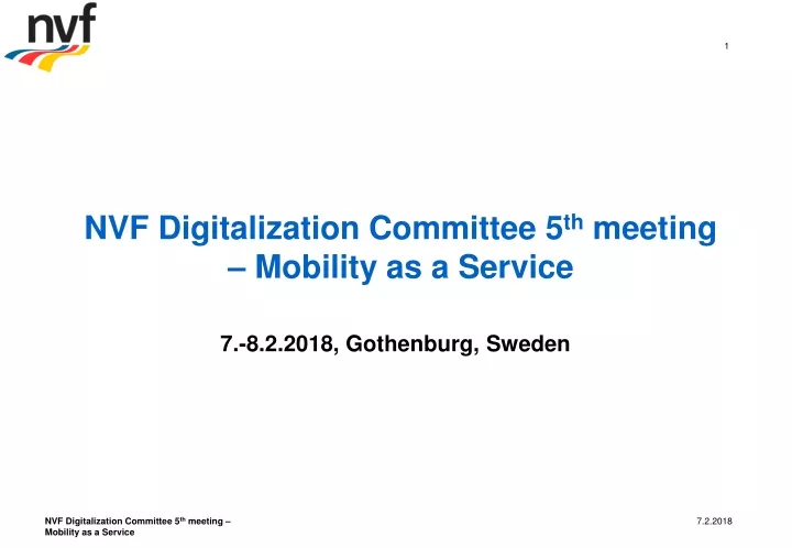 nvf digitalization committee 5 th meeting mobility as a service