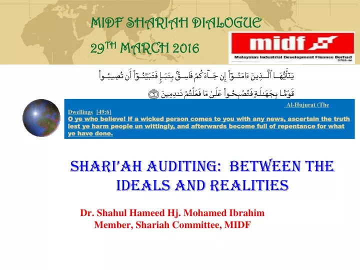 shari ah auditing between the ideals and realities